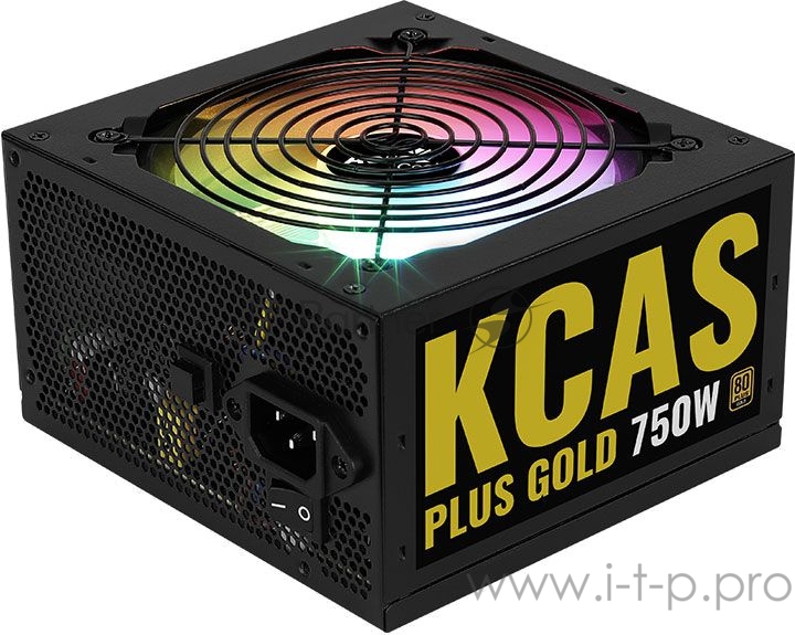 Блок питания Aerocool KCAS PLUS GOLD 750W <750W, ATX v2.4, APFC, Fan ARGB 12cm, 80+ Gold, Retail>