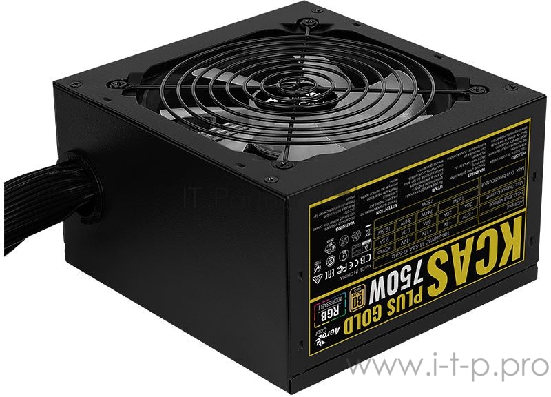 Блок питания Aerocool KCAS PLUS GOLD 750W <750W, ATX v2.4, APFC, Fan ARGB 12cm, 80+ Gold, Retail>