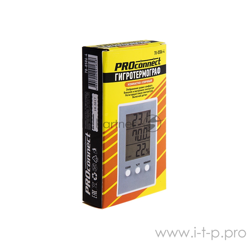 Гигротермограф комнатно-уличный PROconnect PC-506
