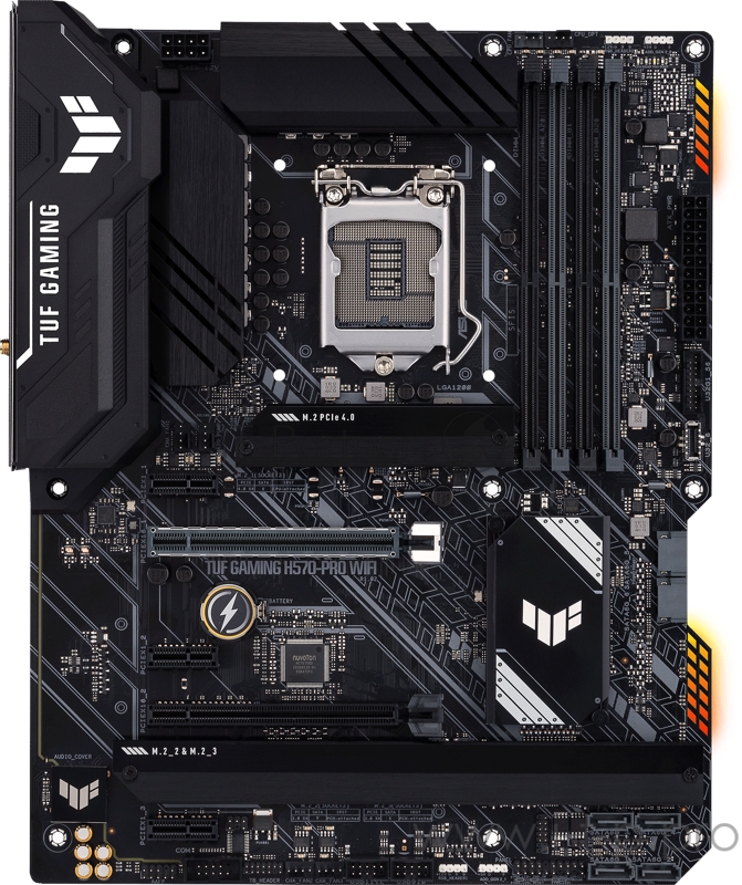Материнская плата ASUS TUF GAMING H570-PRO WIFI, LGA1200, H570, 4*DDR4, HDMI+DP, CrossFireX, SATA3 + RAID, Audio, Gb LAN, USB 3.2*6, USB 2.0*4, COM*1 header (w/o cable), ATX 90MB16L0-M0EAY0