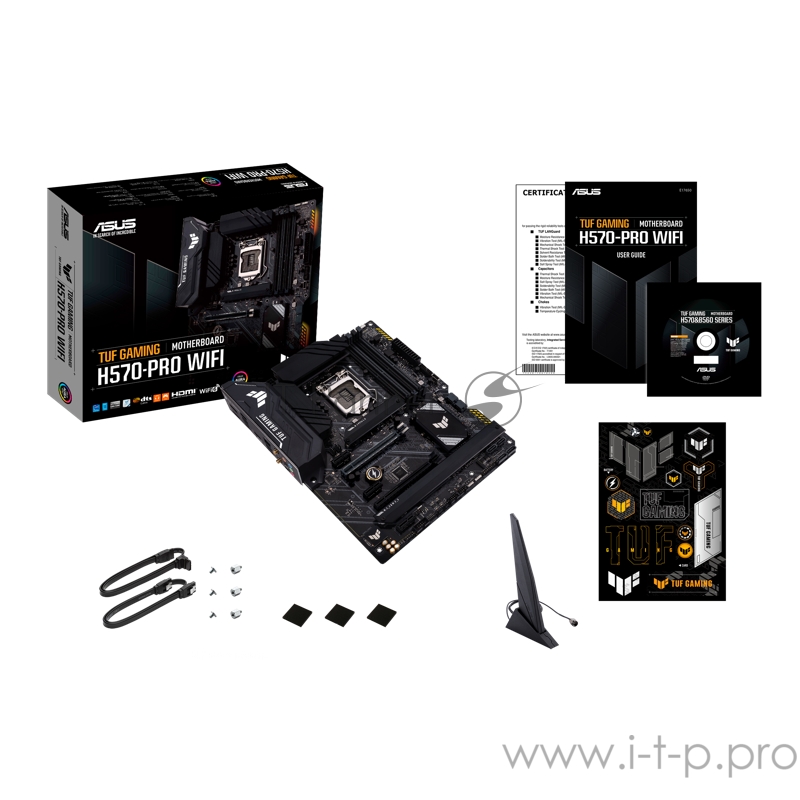 Материнская плата ASUS TUF GAMING H570-PRO WIFI, LGA1200, H570, 4*DDR4, HDMI+DP, CrossFireX, SATA3 + RAID, Audio, Gb LAN, USB 3.2*6, USB 2.0*4, COM*1 header (w/o cable), ATX 90MB16L0-M0EAY0