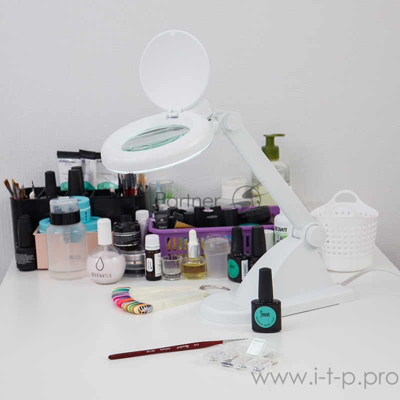 Лупа настольная 3D+12D REXANT с подсветкой, белая