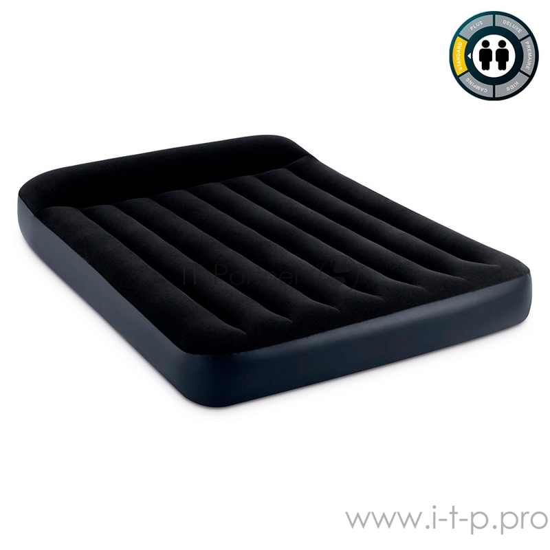 Надувной матрас 64142, Intex, 137х191х25см с подголовником, до 272кг, уп.3