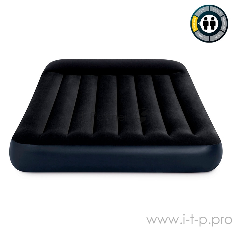 Надувной матрас 64142, Intex, 137х191х25см с подголовником, до 272кг, уп.3