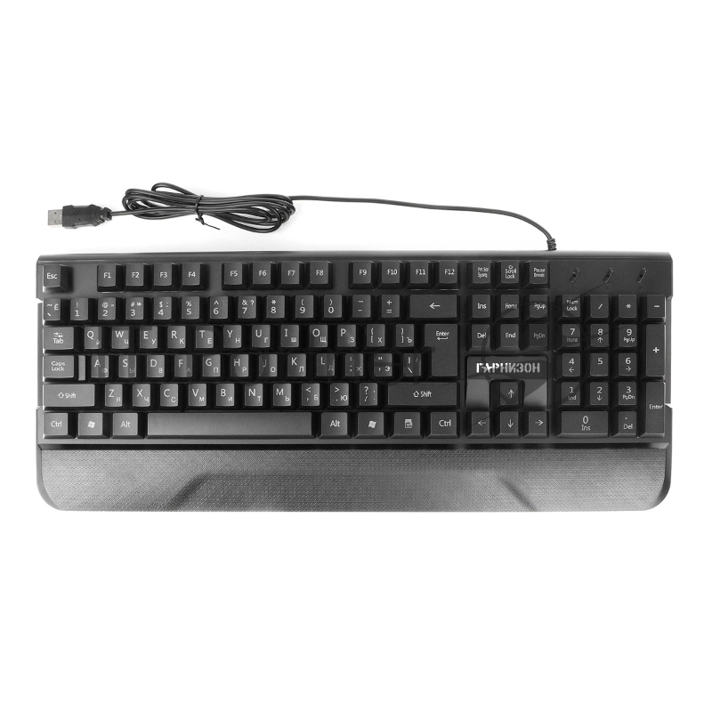 Клавиатура Гарнизон GK-350L, подсветка USB, кабель 1.5м