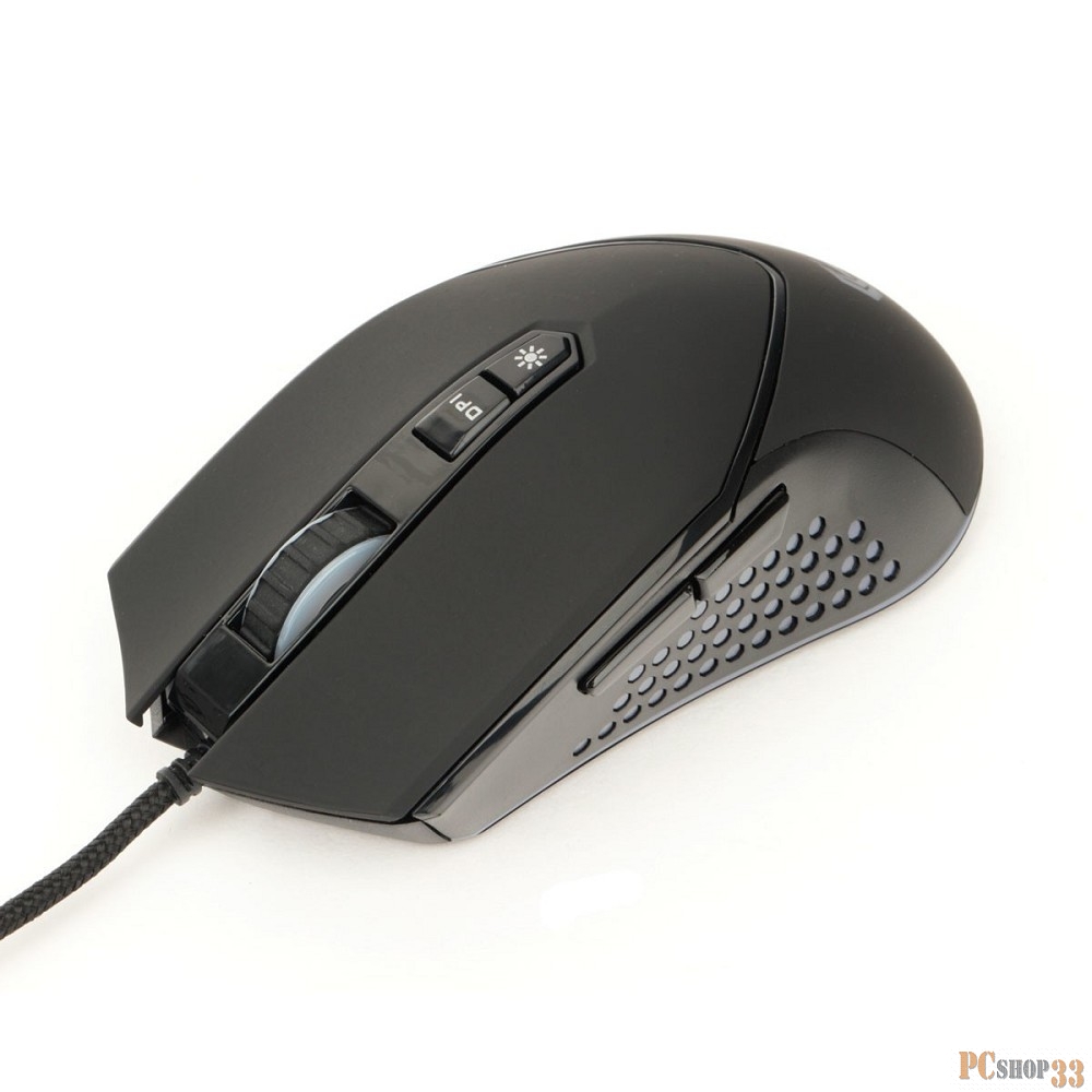 Мышь игровая Gembird MG-770, USB, 3200DPI, 6 кнопок+колесо-кнопка, кабель тканевый 1.8 м