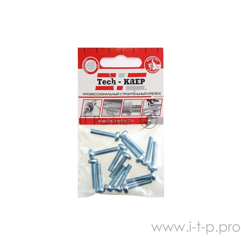 Винт М4х20 с полукруглой головкой цинк. DIN 7985 (уп.14шт) пакет Tech-Krep 126569