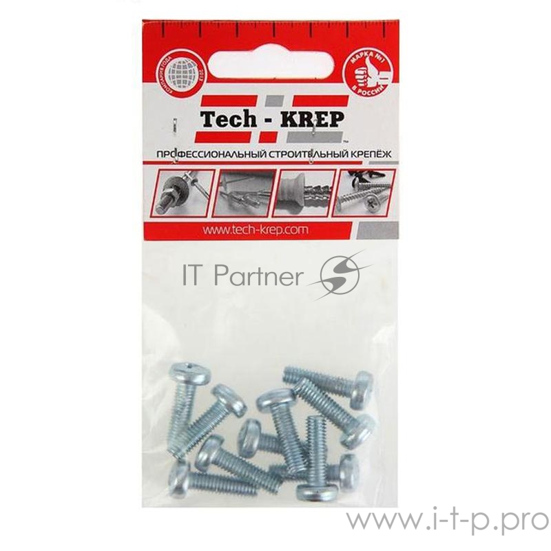 Винт М6х20 с полукруглой головкой цинк. DIN 7985 (уп.10шт) пакет Tech-Krep 103021