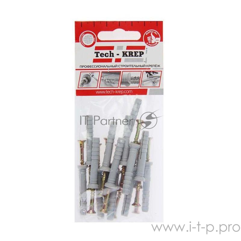 Дюбель-гвоздь 6х40 с потайной манжетой полипропилен (уп.16шт) пакет Tech-Krep 102943