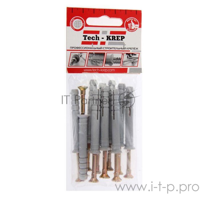 Дюбель-гвоздь 8х60 с потайной манжетой полипропилен (уп.10шт) пакет Tech-Krep 103904