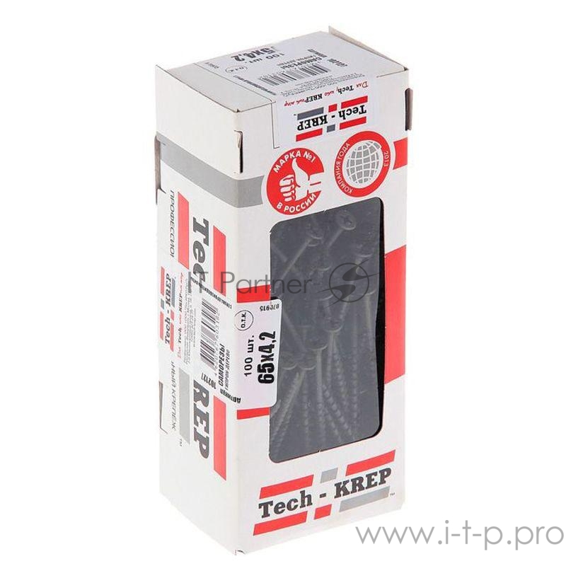 Саморез 4.2х65 гипсокартон-дерево (уп.100шт) коробка Tech-Krep 102126