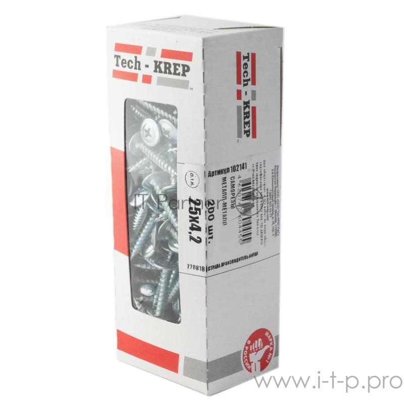 Саморез для тонкого метал. листа 4.2х25 (уп.200шт) коробка Tech-Krep 102141