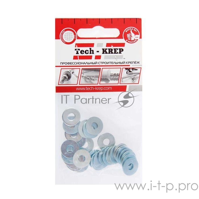 Шайба кузовная M5 цинк. DIN 9021 (уп.30шт) пакет Tech-Krep 103036