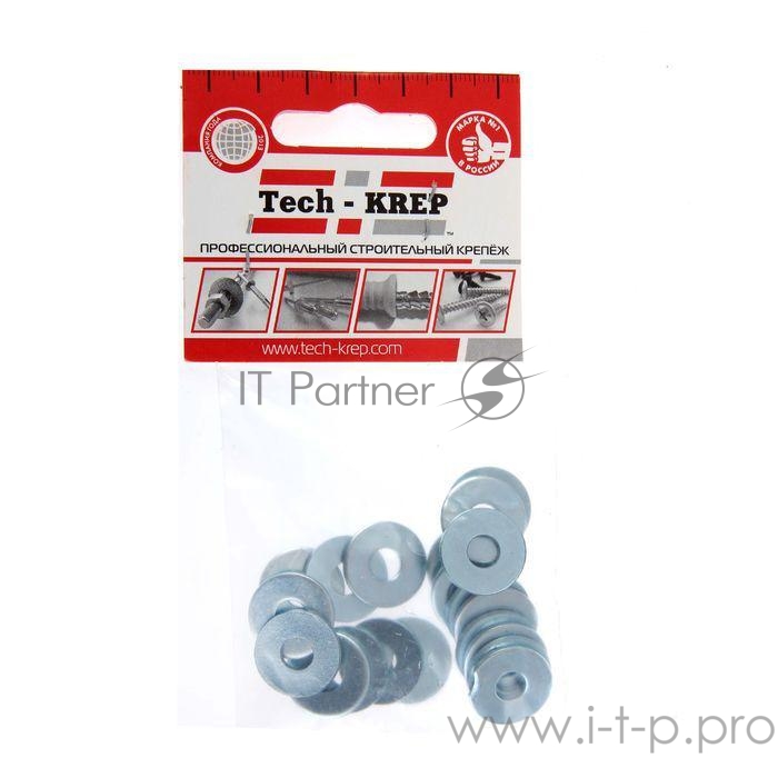 Шайба кузовная M6 цинк. DIN 9021 (уп.20шт) пакет Tech-Krep 103037