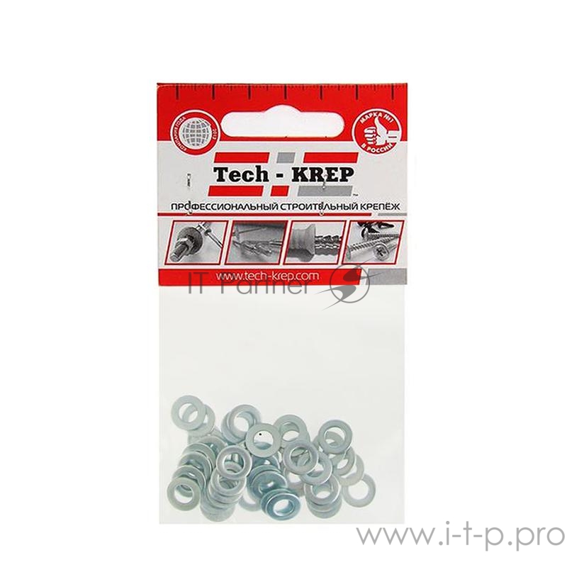 Шайба плоская М5 цинк. DIN 125 (уп.50шт) пакет Tech-Krep 103043
