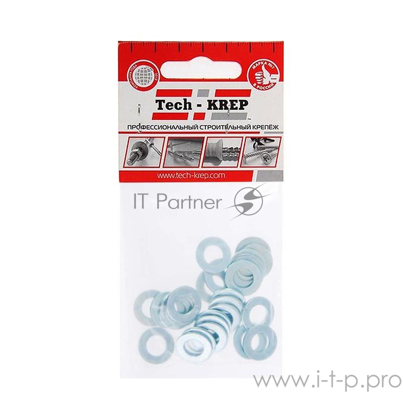 Шайба плоская М8 цинк. DIN 125 (уп.25шт) пакет Tech-Krep 103045