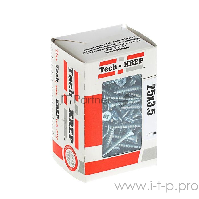 Шуруп универсальный 3.5х25 цинк. с потайной головкой (уп.200шт) коробка Tech-Krep 102170