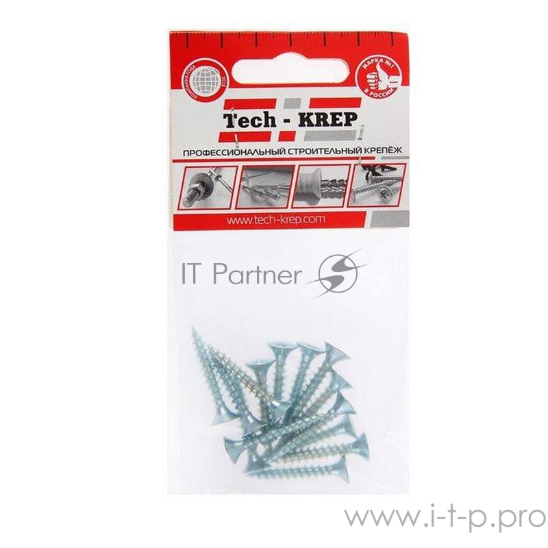 Шуруп универсальный 4.5х30 цинк. с потайной головкой (уп.14шт) пакет Tech-Krep 102437