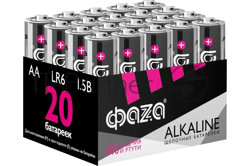 Элемент питания алкалиновый LR6 Alkaline Pack-20 (уп.20шт) ФАZА 5028098