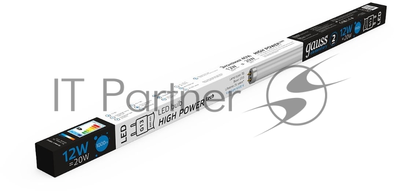 Лампа светодиодная Elementary T8 12Вт 6500К G13 1000лм 600мм стекло Gauss 93032