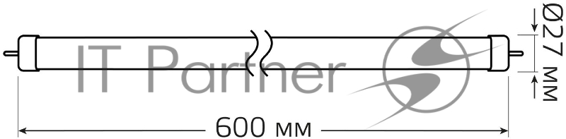 Лампа светодиодная Elementary T8 12Вт 6500К G13 1000лм 600мм стекло Gauss 93032