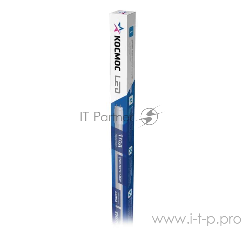 Лампа светодиодная 20Вт G13 4000К 220В GLASS 1200мм T8 Космос Lksm_LED20wG13T840GL