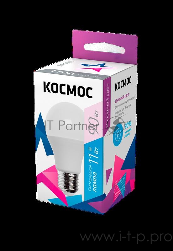 Лампа светодиодная A60 11Вт 6500К E27 220В КОСМОС LkecLED11wA60E2765