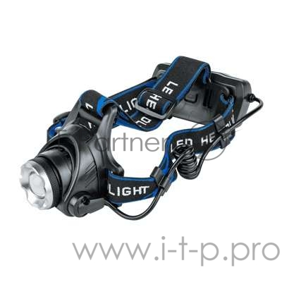 Фонарь налобный аккумуляторный HLA 06B 5Вт LED 450лм 10ч 3 реж. фокус. з/у 230В черн. IN HOME 4690612031873