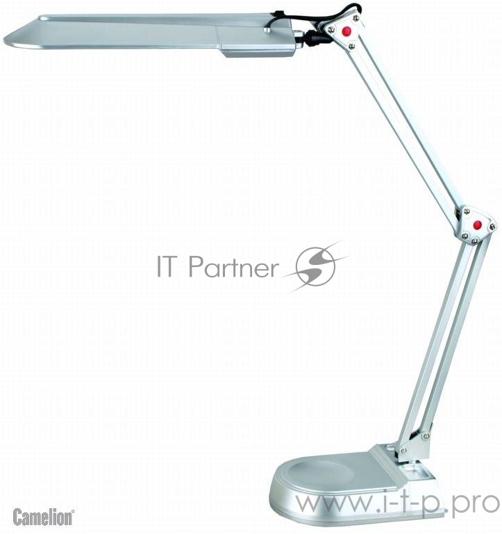 Лампа настольная CAMELION KD-017A С03 серебро в к-те база+струбцина 11W