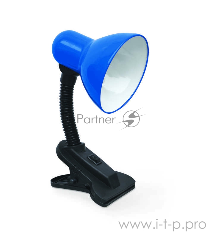 Светильник настольный под лампу СНП-01С на прищепке 40Вт E27 син. (мягкая упак.) IN HOME 4690612012438