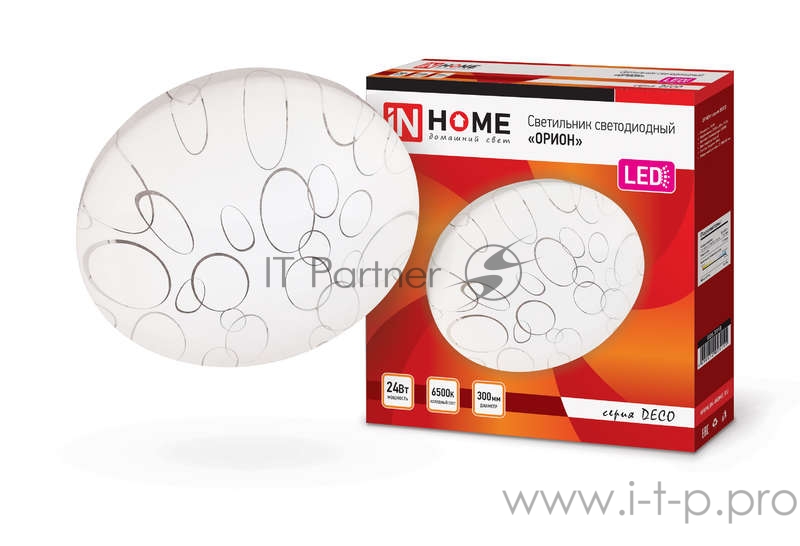 Светильник светодиодный DECO ОРИОН 24Вт 230В 6500К 1560лм 300мм IN HOME 4690612025155