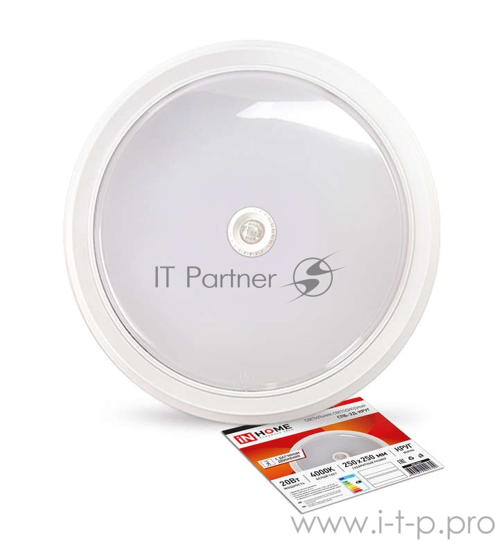Светильник светодиодный СПБ-2Д-КРУГ 20Вт 230В 4000К 1400лм 250мм с датчиком бел. IN HOME 4690612020709