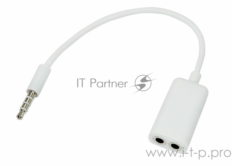 Аудиоразветвитель штекер 3,5 мм на 2 белый REXANT
