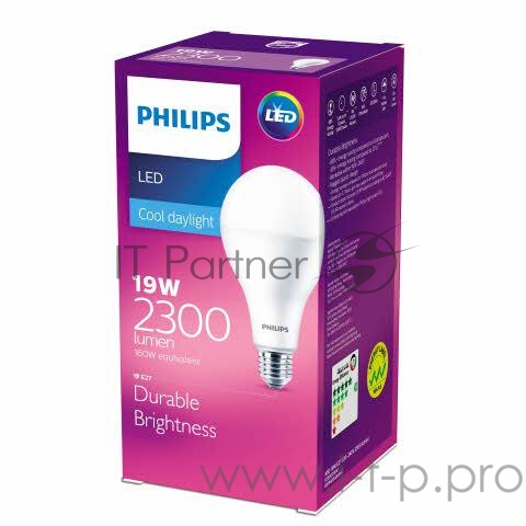 Лампа светодиодная LEDBulb 19W E27 6500К 230В A80 Philips 929002004149
