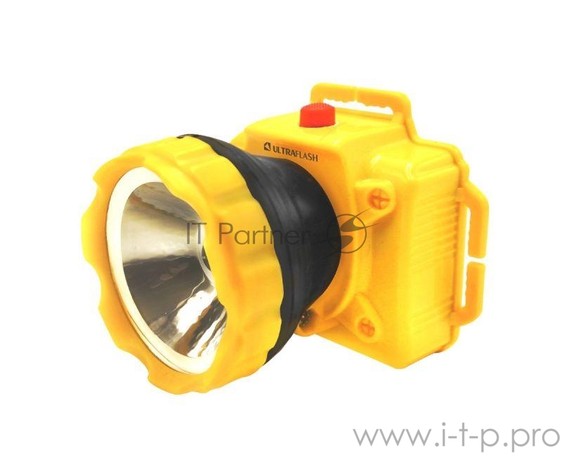 Фонарь налобный LED53761 1LED 1Вт 1 реж. 3XR6 пластик. желт. Ultraflash 14255