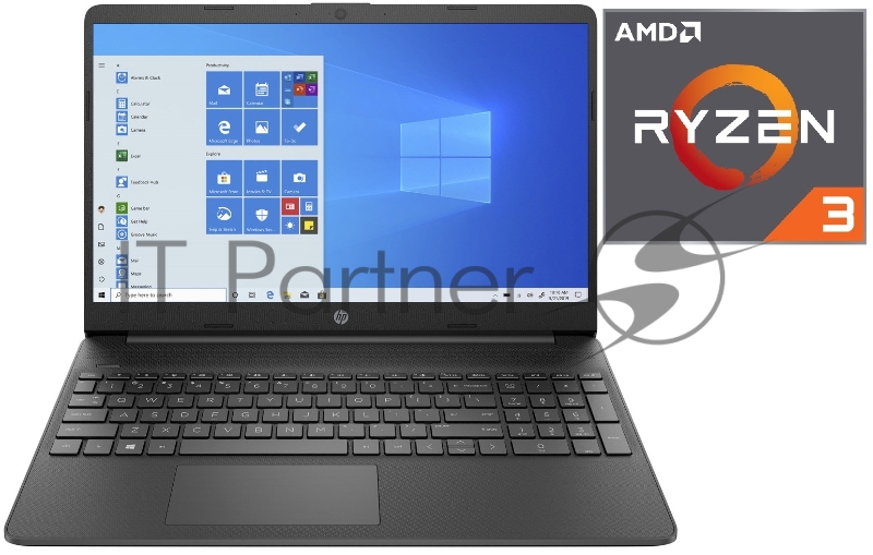 Ноутбук 15.6 IPS FHD HP 15s-eq1217ur black (AMD Ryzen 3 3250U/4Gb/256Gb SSD/noDVD/VGA int/DOS) (22Q44EA)