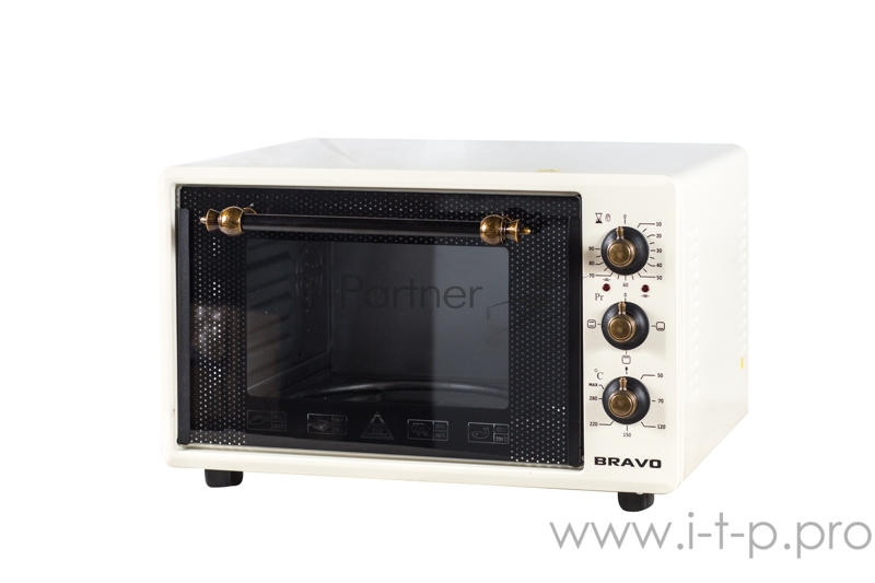 Мини печь BRAVO FO-36BR бежевая 36л, ручки РЕТРО