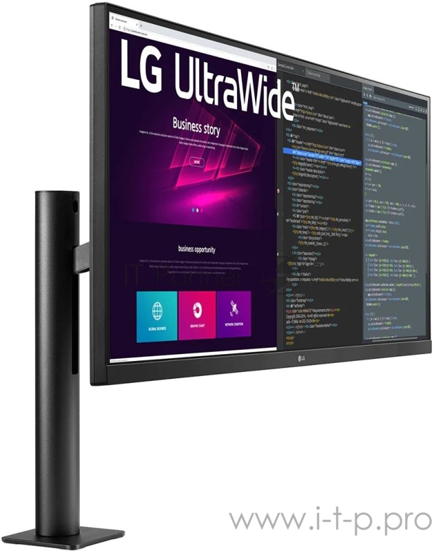 Монитор Monitor 34 LG 34WN780-B Black IPS, 21:9, 3440x1440, 5ms, 300 cd/m2, 1000:1, HDMI*2, DP, USBHub, 7Wx2, Ergo, vesa