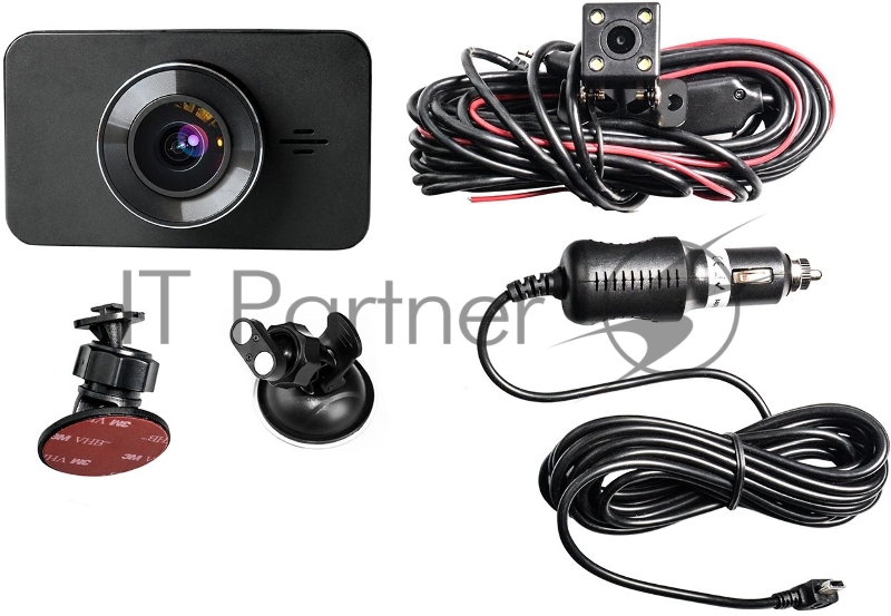 Видеорегистратор TrendVision X4 GPS черный 1296x2304 1296p 130гр. GPS MSTAR MSC8328