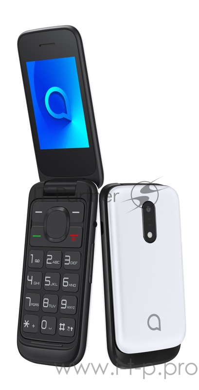 Мобильный телефон Alcatel 2053D OneTouch белый раскладной 2Sim 2.4 240x320 0.3Mpix GSM900/1800 GSM1900 MP3 FM microSD max21Gb