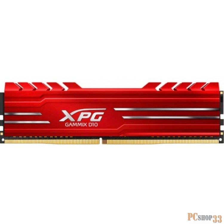 Модуль памяти 16GB ADATA DDR4 3000 DIMM XPG GAMMIX D10 Red Gaming Memory AX4U300016G16A-SR10 Non-ECC, CL16, 1.35V, Heat Shield, RTL