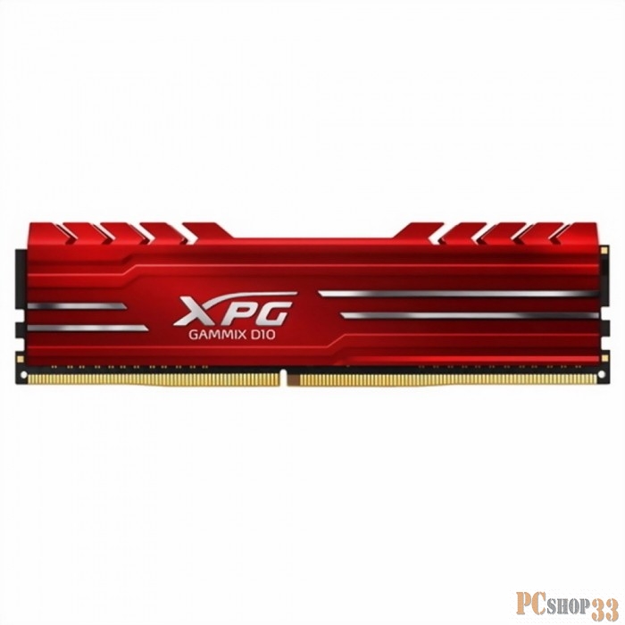 Модуль памяти 16GB ADATA DDR4 3200 DIMM XPG GAMMIX D10 Red Gaming Memory AX4U320016G16A-SR10 Non-ECC, CL16, 1.35V, Heat Shield, RTL