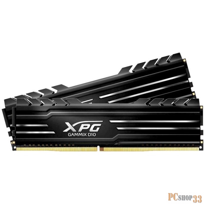 Модуль памяти 32GB ADATA DDR4 3000 DIMM XPG GAMMIX D10 Black Gaming Memory AX4U300016G16A-DB10 Non-ECC, CL16, 1.35V, Heat Shield, Kit (2x16GB), RTL