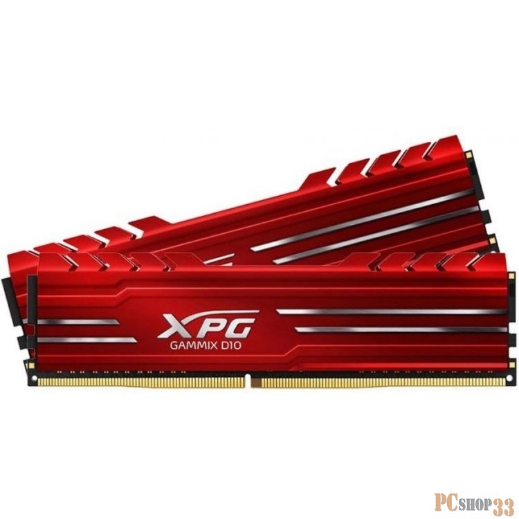 Модуль памяти 32GB ADATA DDR4 3200 DIMM XPG GAMMIX D10 Red Gaming Memory AX4U320016G16A-DR10 Non-ECC, CL16, 1.35V, Heat Shield, Kit (2x16GB), RTL