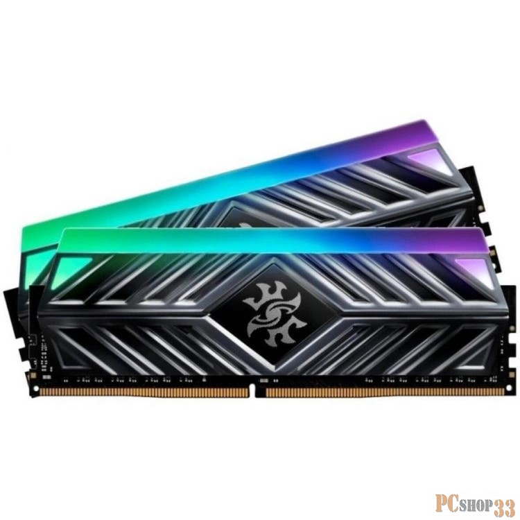 Модуль памяти 32GB ADATA DDR4 3600 DIMM XPG SPECTRIX D41 RGB Grey Gaming Memory AX4U360016G18A-DT41 Non-ECC, CL18, 1.35V, Heat Shield, Kit (2x16GB), RTL