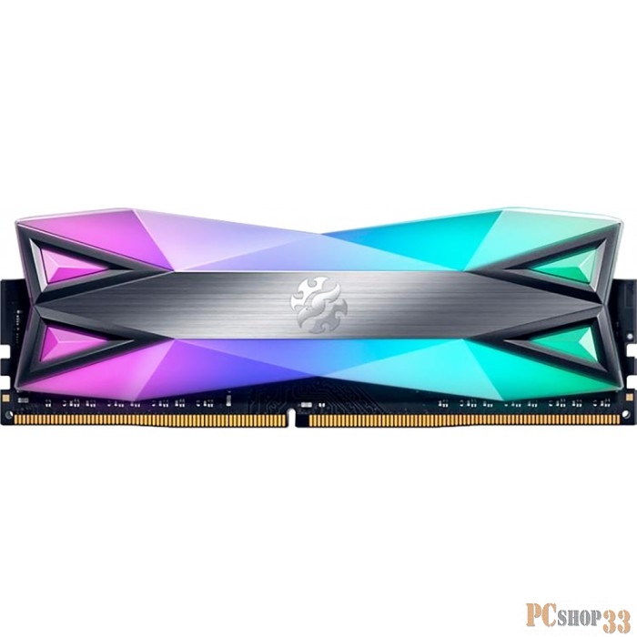 Модуль памяти 8GB ADATA DDR4 3200 DIMM XPG SPECTRIX D60G RGB Grey Gaming Memory AX4U32008G16A-ST60 Non-ECC, CL16, 1.35V, Heat Shield, RTL