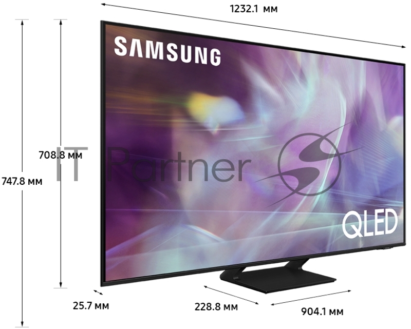 Телевизор QLED Samsung 55 QE55Q60AAUXRU Q черный/Ultra HD/50Hz/DVB-T2/DVB-C/DVB-S2/US TV (RUS)