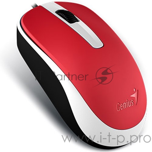 Мышь Genius Mouse DX-120 (Cable, Optical, 1000 DPI, 3bts, USB) Red