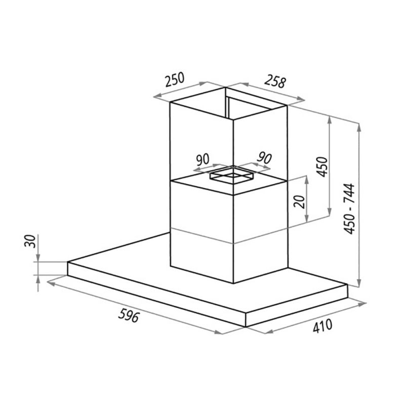 Вытяжка каминная Lex T 600 черный управление: кнопочное (1 мотор)