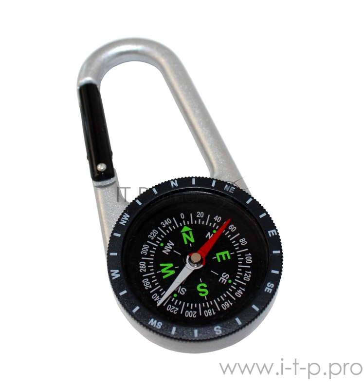 Компас с карабином TOURIST, алюминиевый, большой (ДА-960)